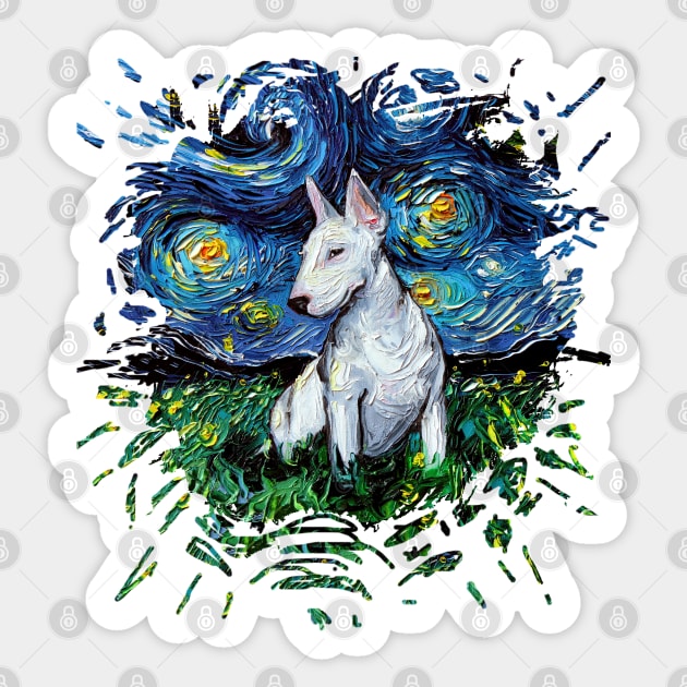 Bull Terrier Night Sticker by sagittariusgallery